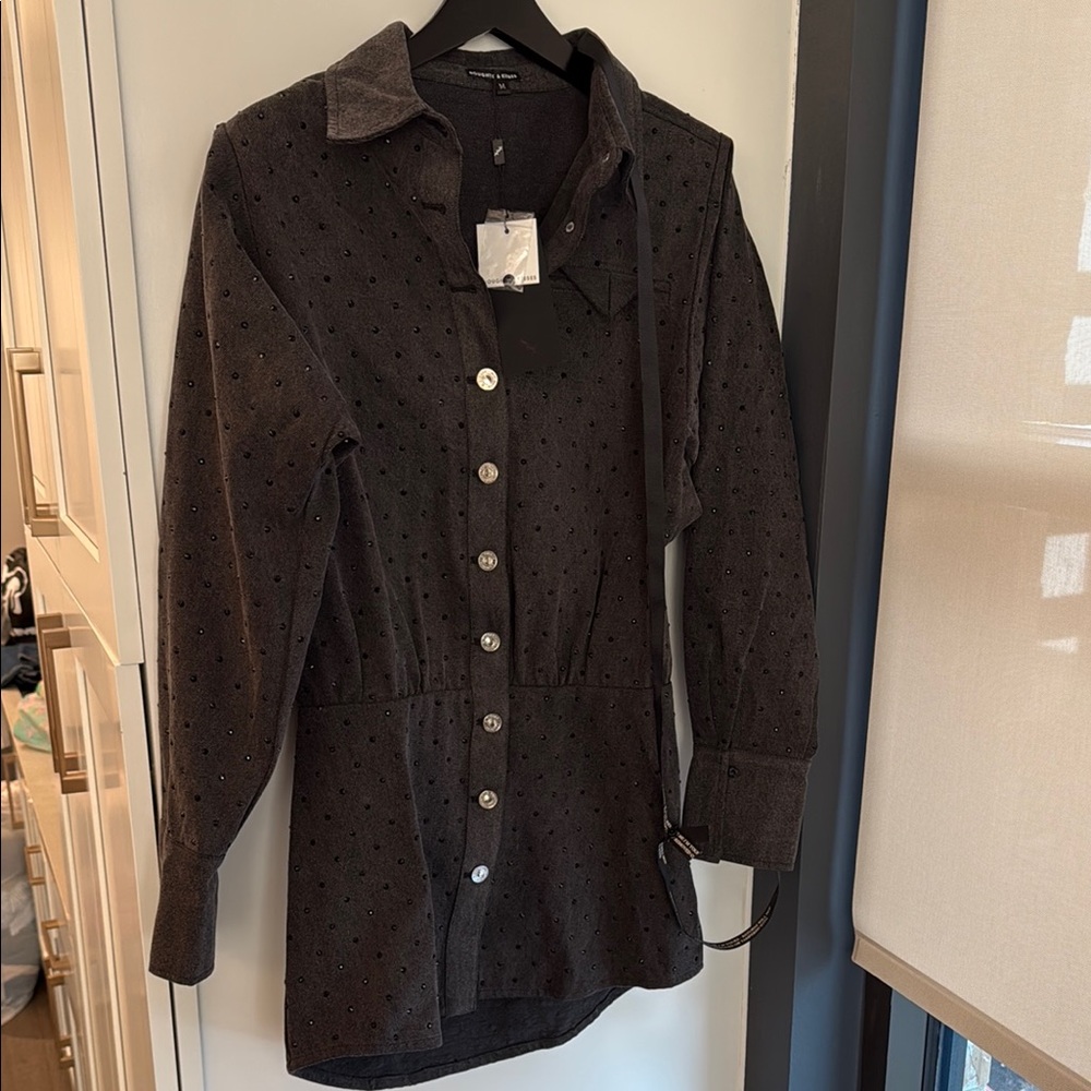 NWT || Noughts and Kisses - Black Button-Up Denim Dress